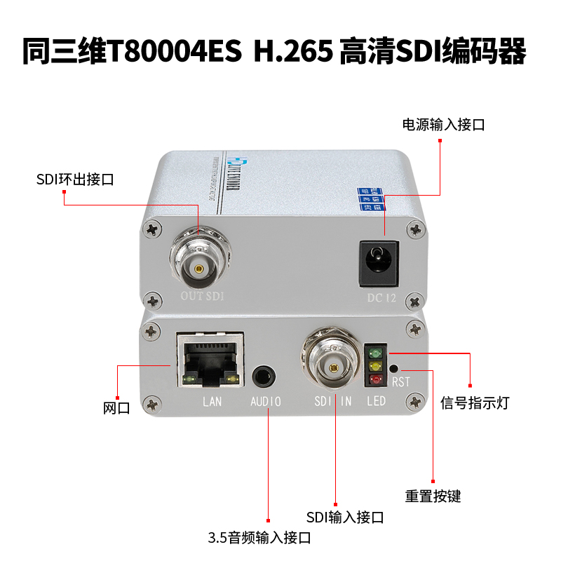 T80004ES H.265高清SDI编码器接口